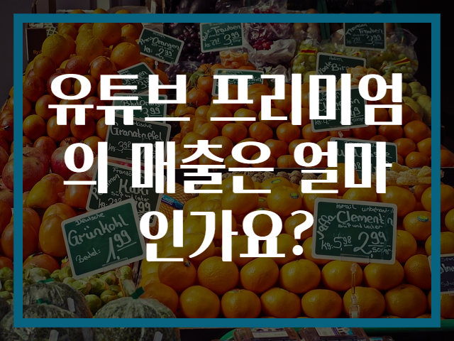 유튜브 프리미엄의 매출은 얼마인가요?