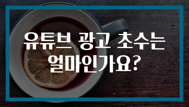 유튜브 광고 초수는 얼마인가요?