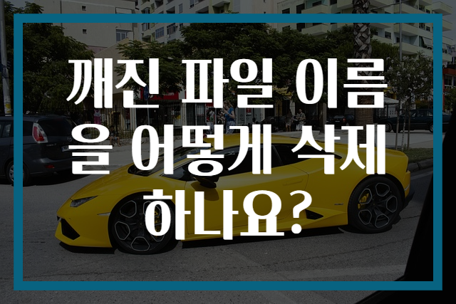 깨진 파일 이름을 어떻게 삭제하나요?