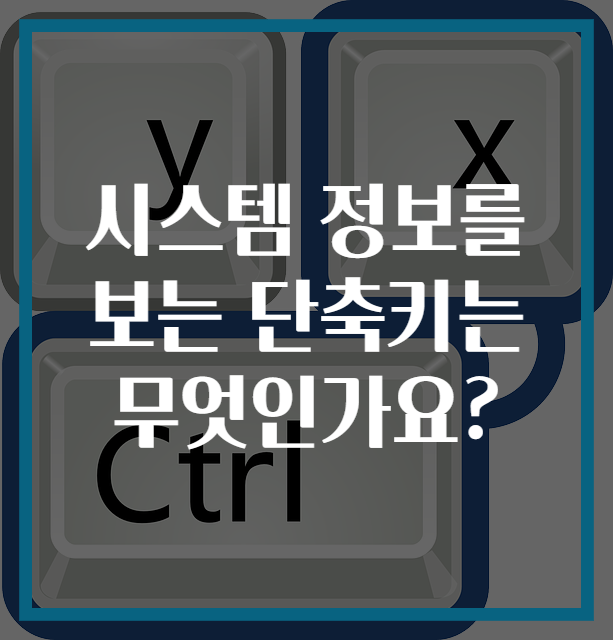 시스템 정보를 보는 단축키는 무엇인가요?