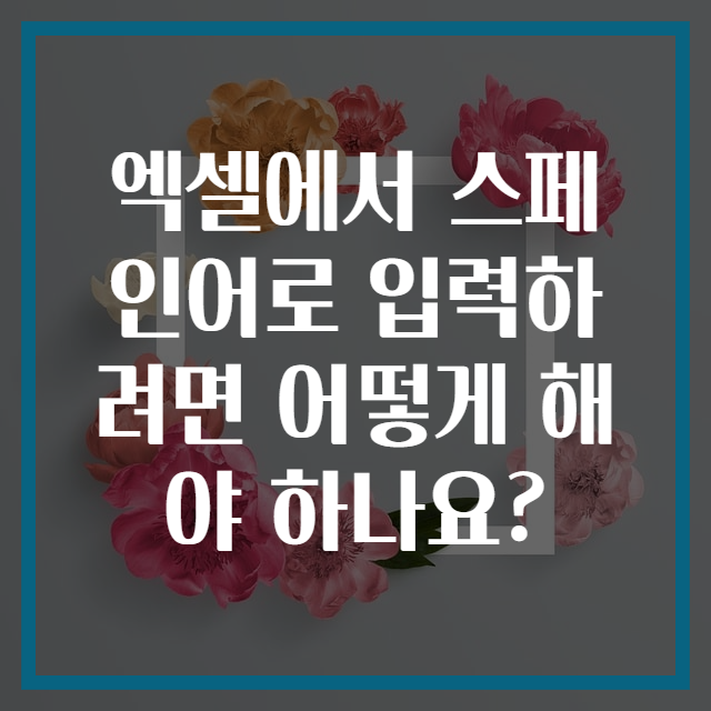 엑셀에서 스페인어로 입력하려면 어떻게 해야 하나요?