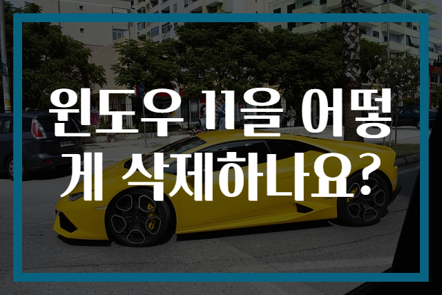 윈도우 11을 어떻게 삭제하나요?
