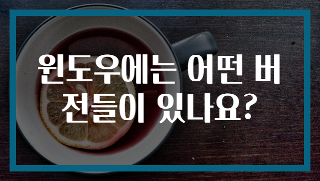윈도우에는 어떤 버전들이 있나요?