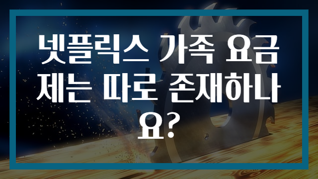 넷플릭스 가족 요금제는 따로 존재하나요?