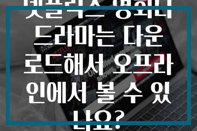 넷플릭스 영화나 드라마는 다운로드해서 오프라인에서 볼 수 있나요?