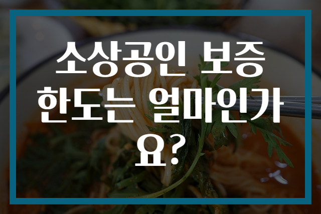 소상공인 보증 한도는 얼마인가요?