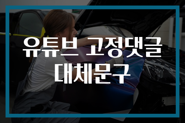 유튜브 고정댓글 대체문구