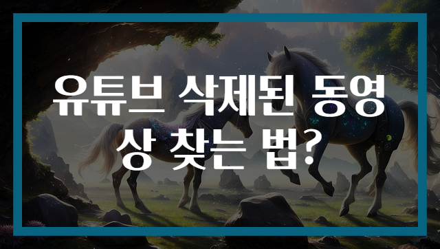 유튜브 삭제된 동영상 찾는 법?