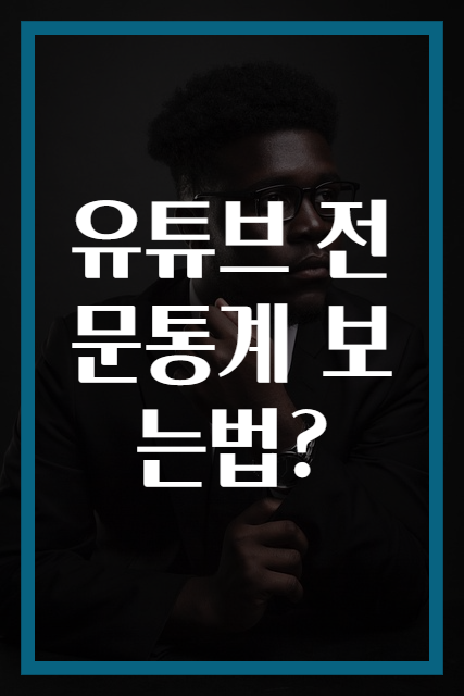 유튜브 전문통계 보는법?