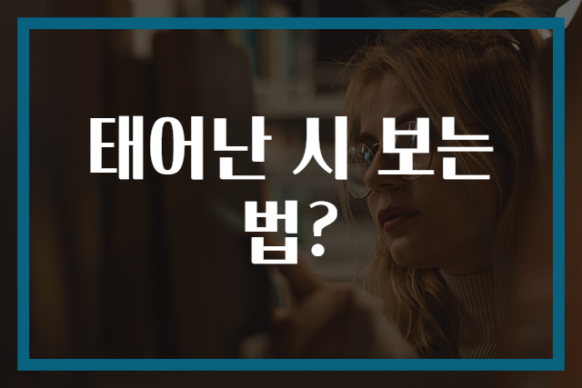 태어난 시 보는 법?