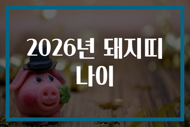 2026년 돼지띠 나이