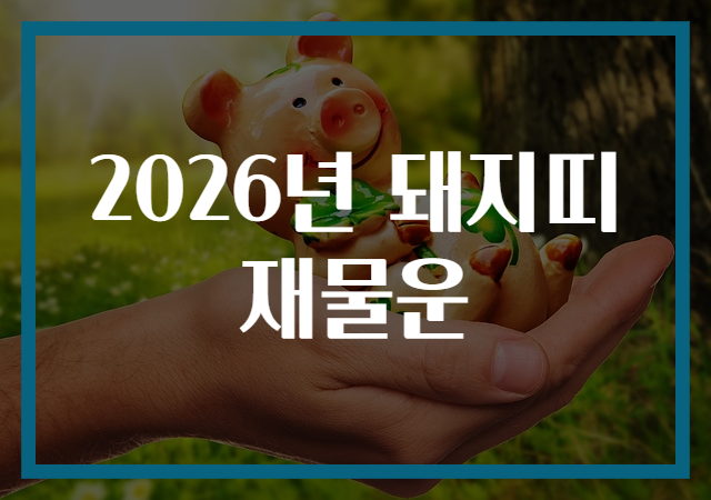 2026년 돼지띠 재물운