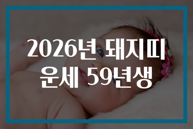 2026년 돼지띠운세 59년생