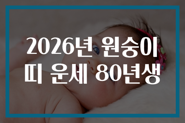 2026년 원숭이띠 운세 80년생
